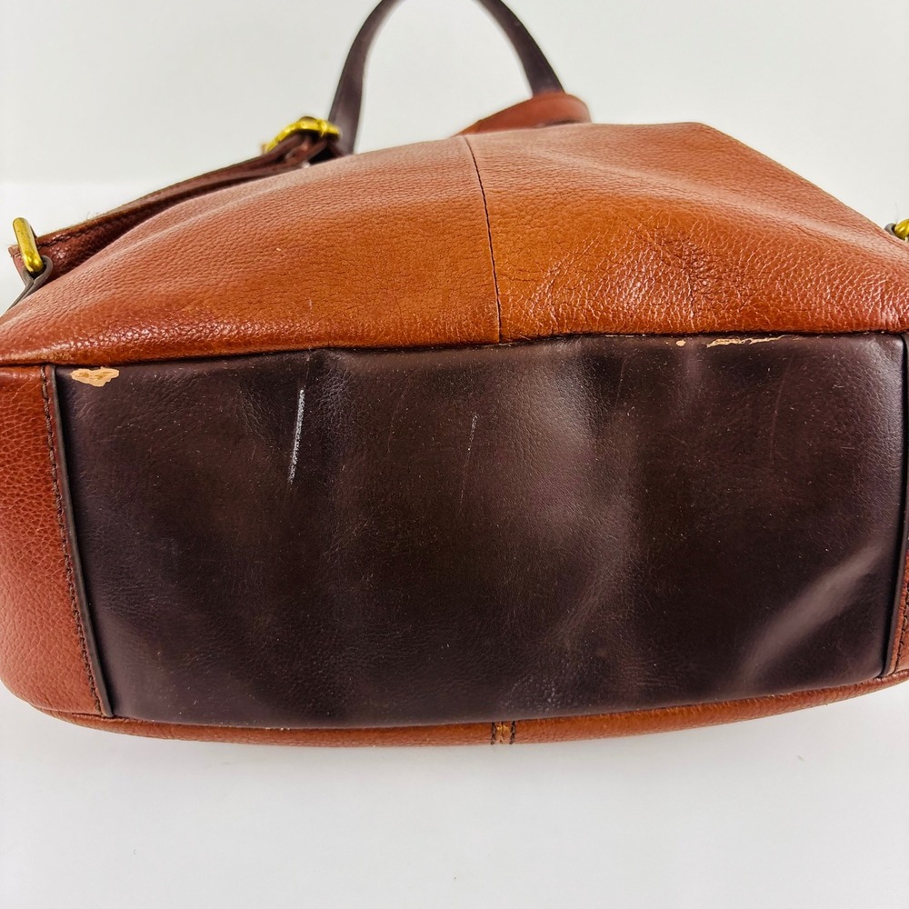 Fossil Claire Brandy Brown Leather Backpack Adjustable Straps - Picture 8 of 14